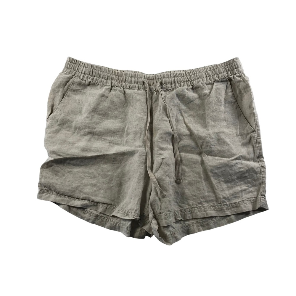Tommy Bahama Womens Large Beige 100% Linen Drawstring Elastic Waist Shorts